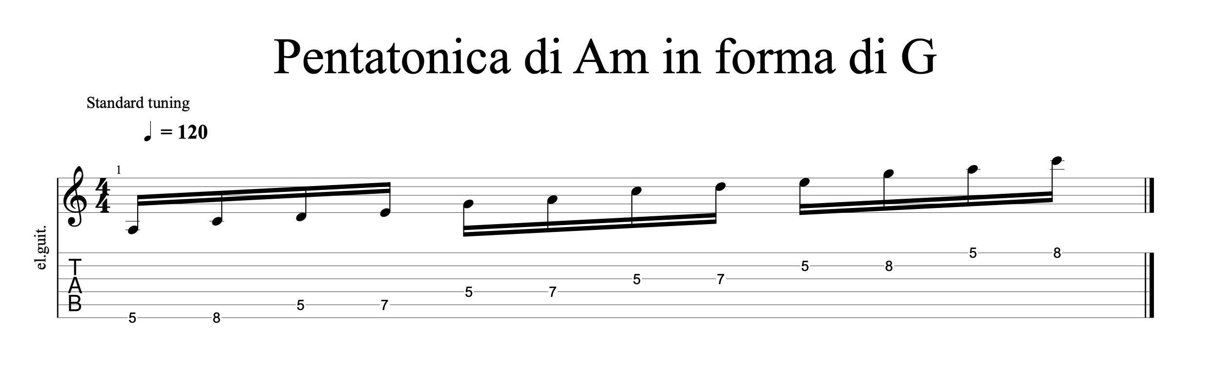Pentatonica Am in forma G