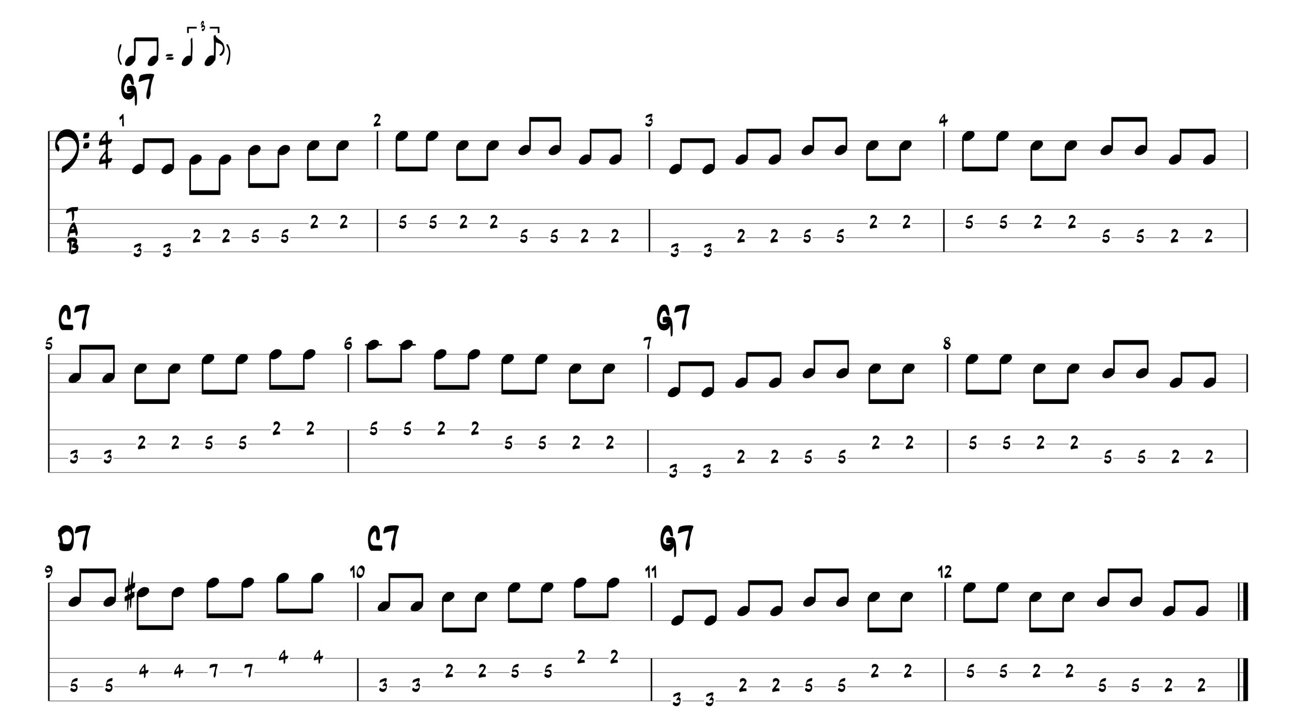 Accompagnamento blues con pentatonica in forma classica