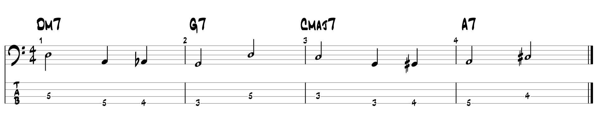 Esercizio 3 basso elettrico jazz two-feel