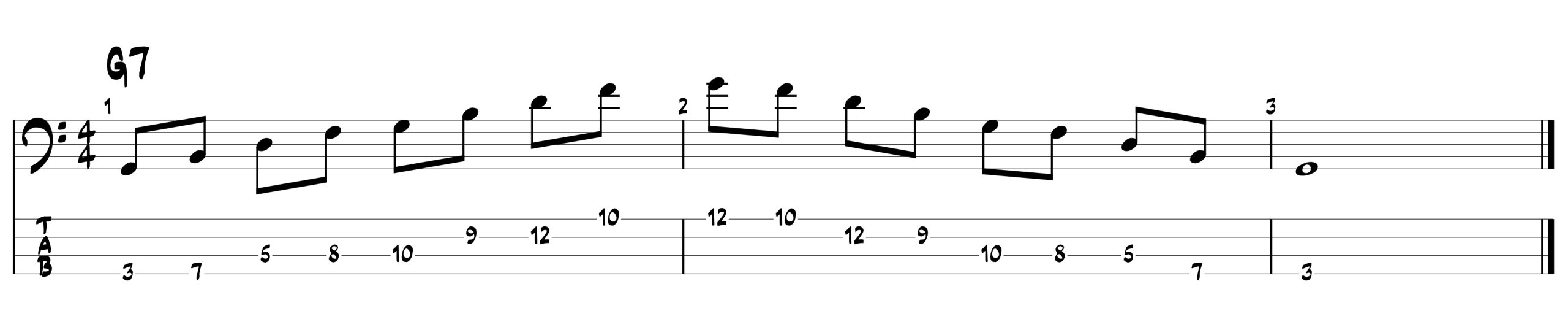 Tab Arpeggio G7