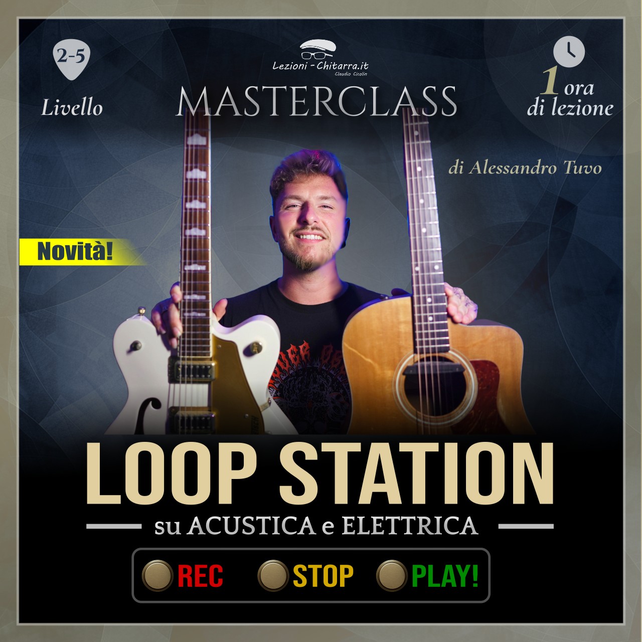Copertina masterclass loop station su acustica e elettrica - Alessandro Tuvo